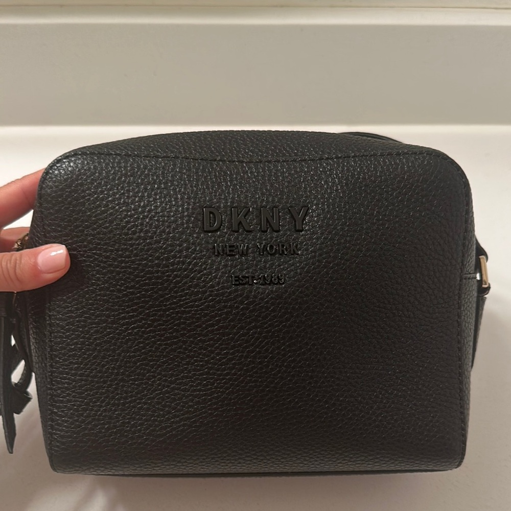 DKNY Black Leather Crossbody Bag